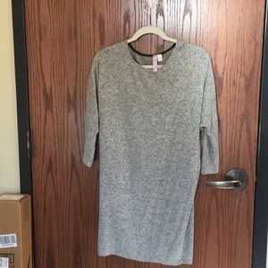 Grey fitted sweater dress